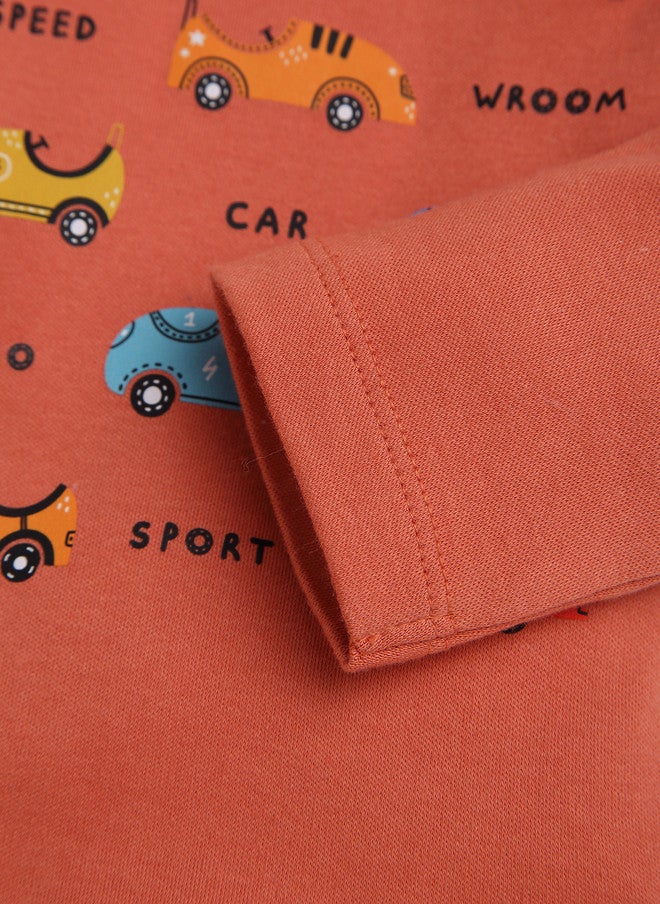Bontots Infant Boys Organic Cotton Bodysuit with Car Print - Image 4